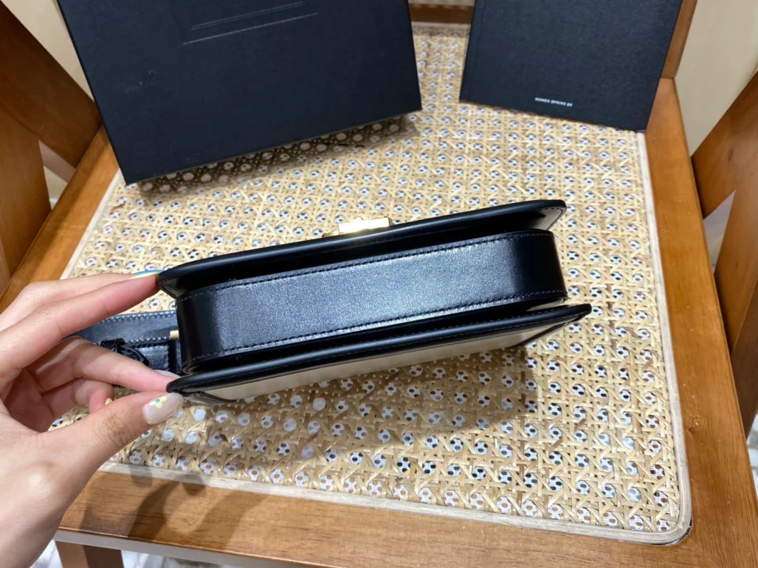 Сумка-мешок YSL Solferino Tofu Bag - бело-черная - 18 см