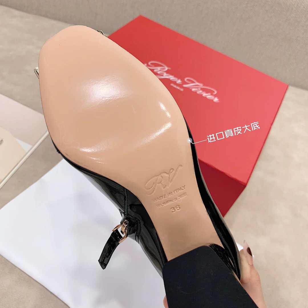 RV Shoes - 22ss - Ботильоны на массивном каблуке, украшенные стразами - Стиль Оуян Наны