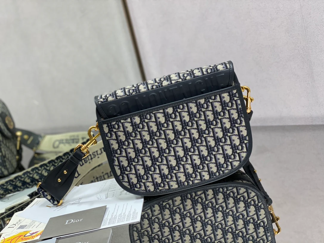 Сумка-кошелек Dior Bobby Bag - коллекция Oblique, осень/зима - большой размер - классический синий цвет, ткань.