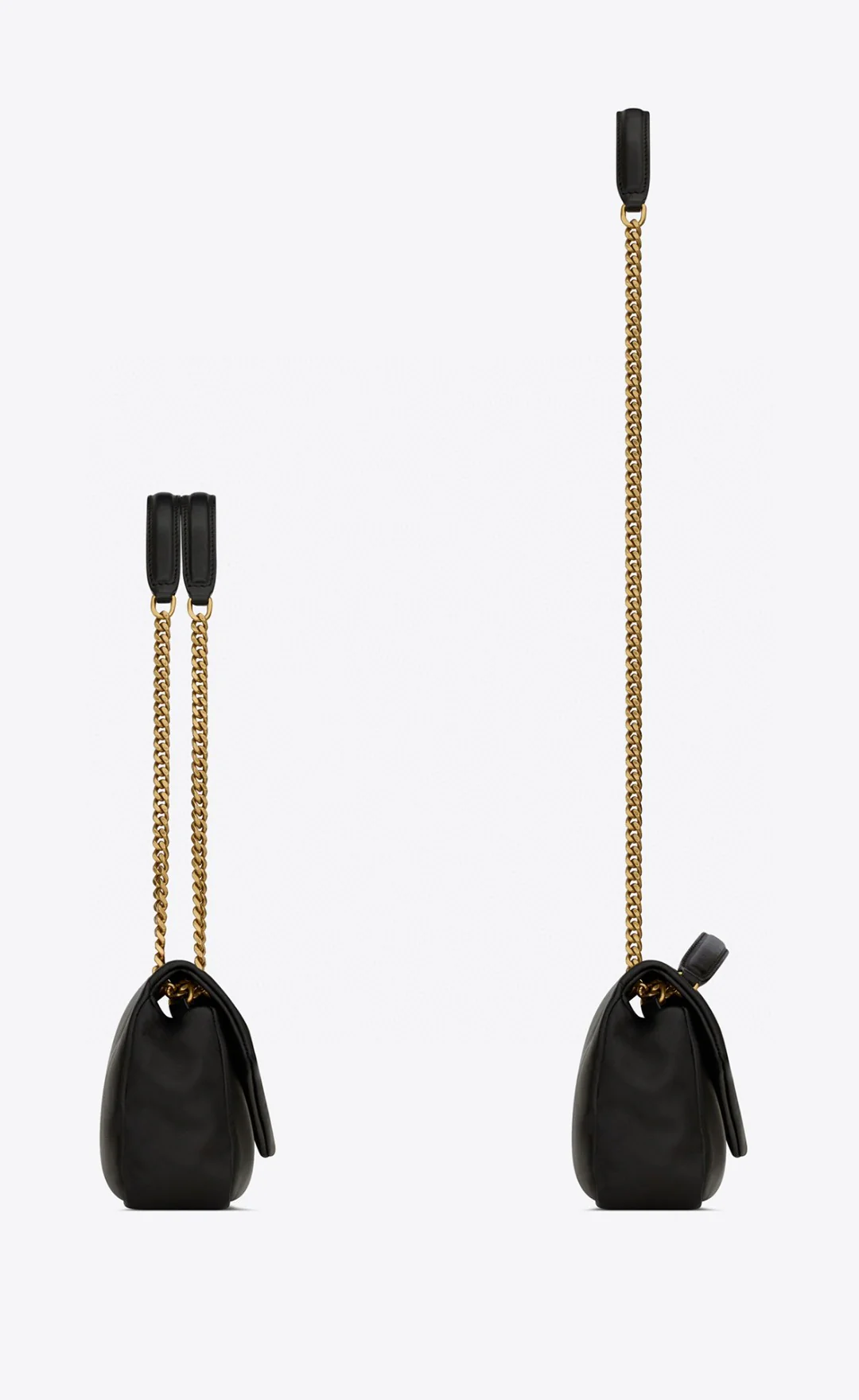 Сумка YSL Calypso из овечьей кожи с цепочкой - черная