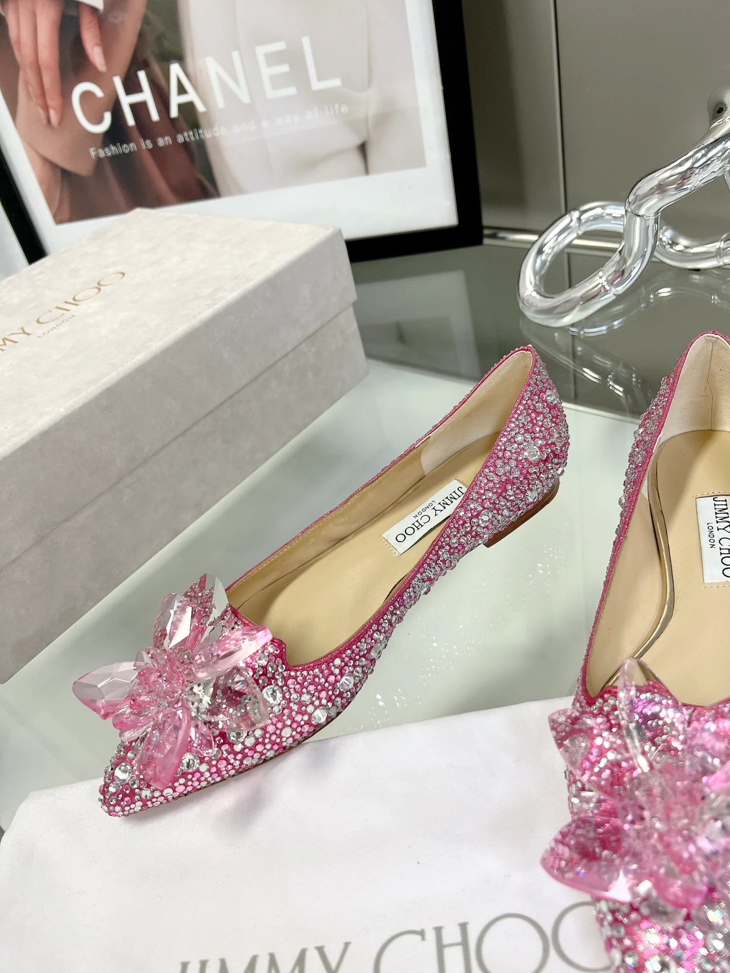 Свадебные туфли Jimmy Crystal - балетки - розовые