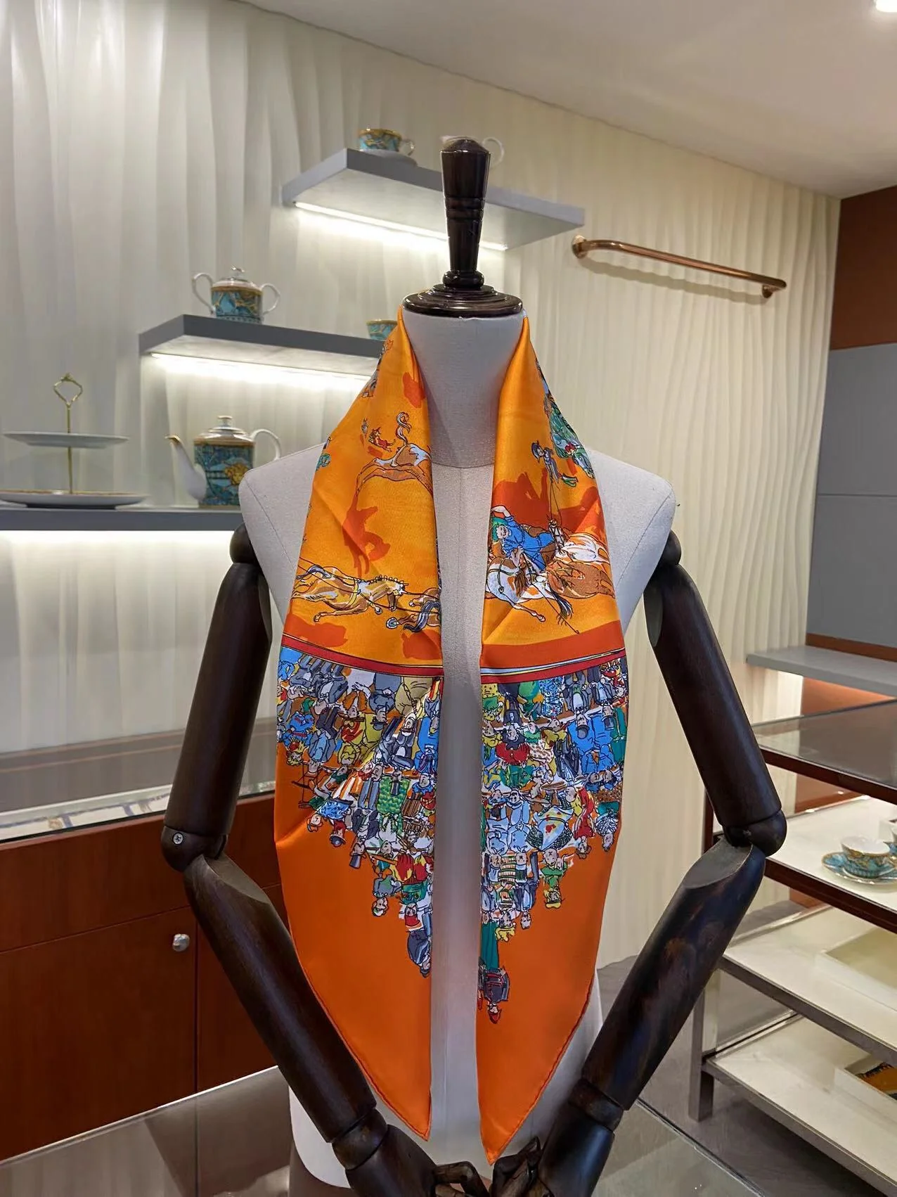 Шелковый шарф Hermes 90 - 1