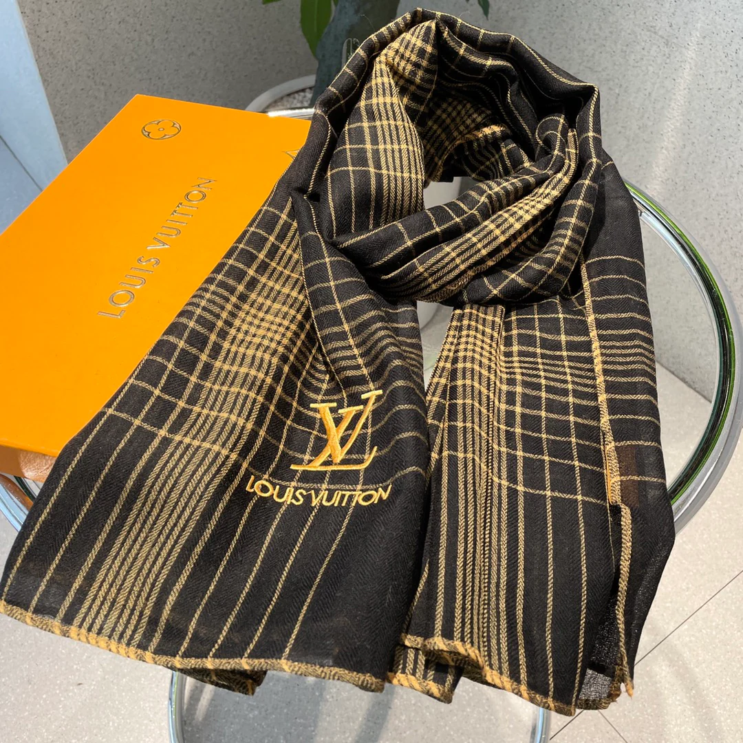 LV-Кашмирский шерстяной и шелковый шарф, 90-200 см, 60-шелк, 40-шерсть