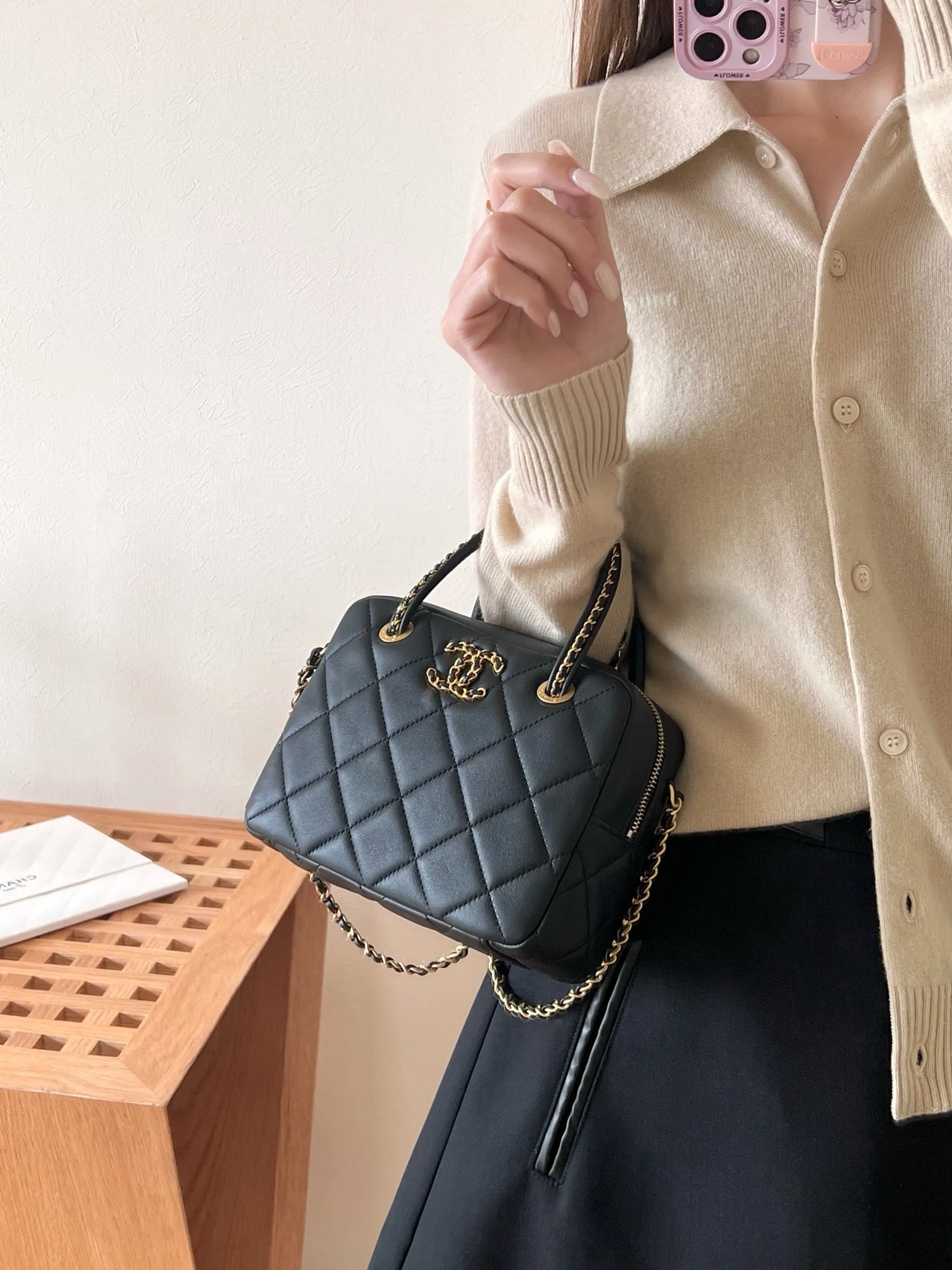 Сумка Chanel 25c - черная (19 см)