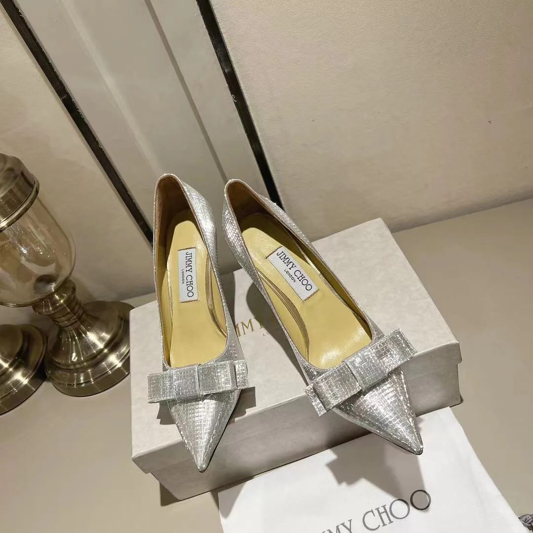 Туфли на высоком каблуке Jimmy Paris Window Custom Design - Bling Bling - 8-5 см - серебристые