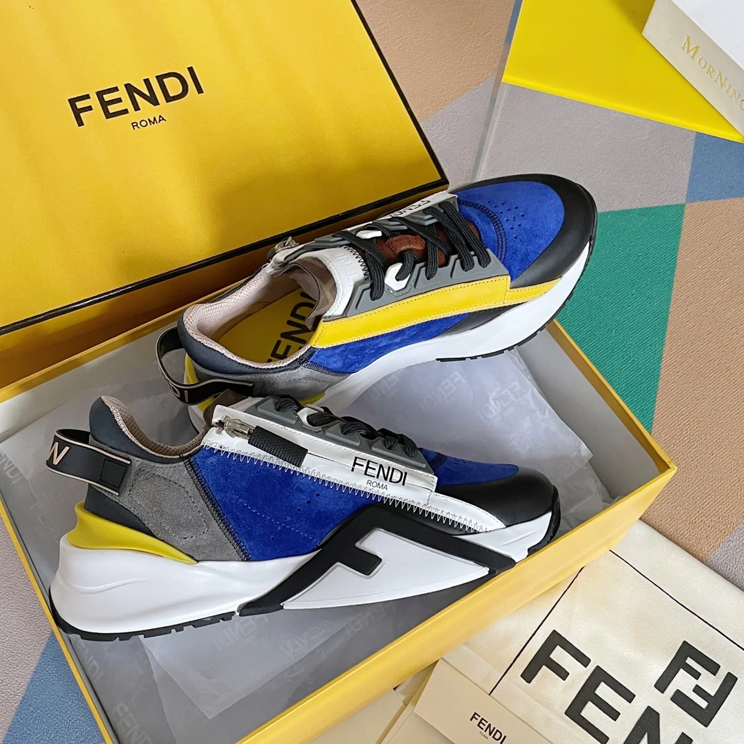 Fendi - Кроссовки и повседневная обувь - Сине-желтые