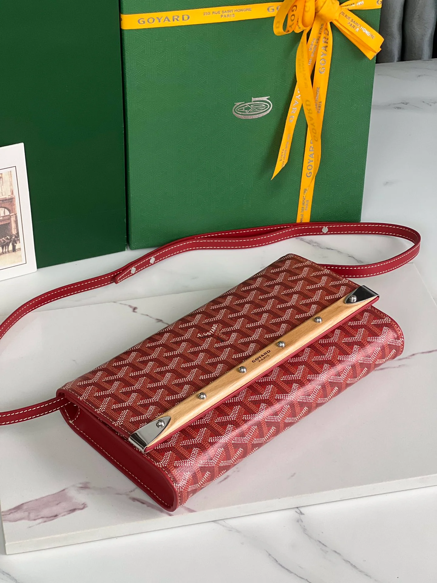 Клатч Goyard Monte Carlo, маленький, бордовый.