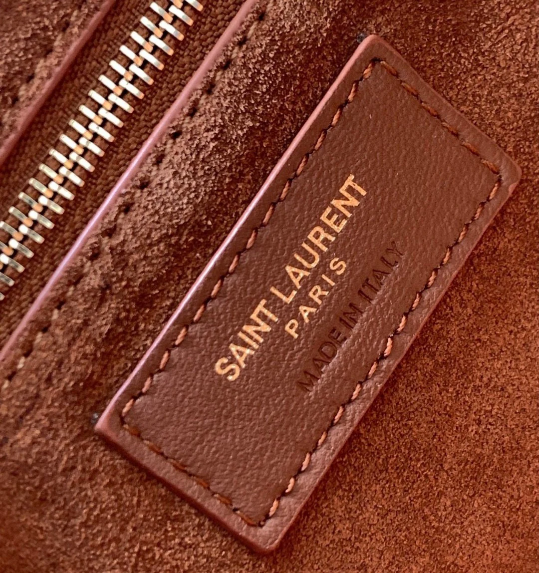 Кожаная сумка через плечо YSL-le-5-a-7 - крокодиловая кожа, черная