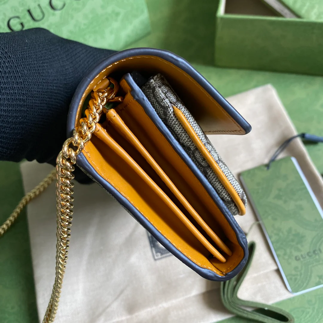 Сумка Gucci с замком и цепочкой - длинный кошелек