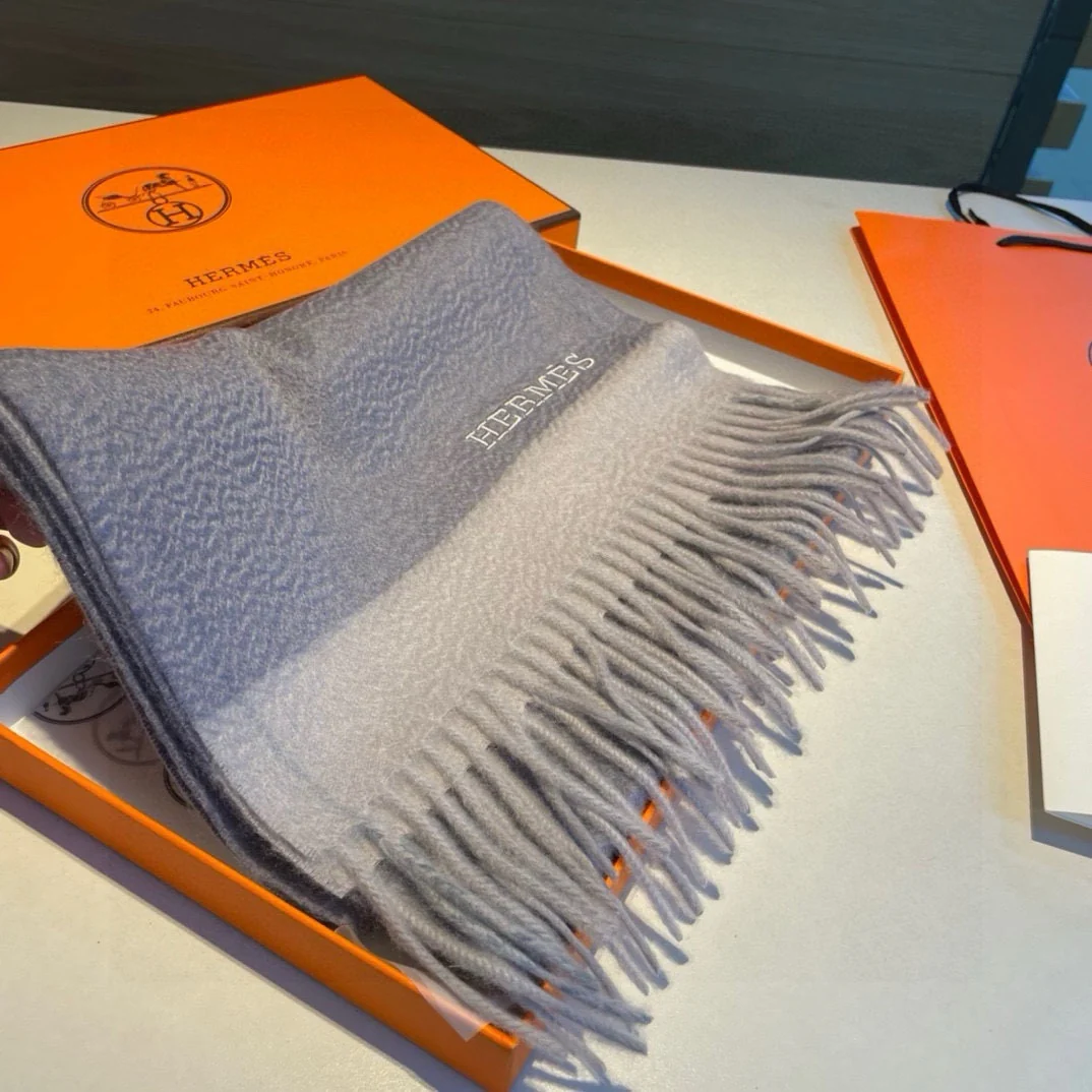 Мужской шарф Hermes Water Ripple 2024 - 30-180