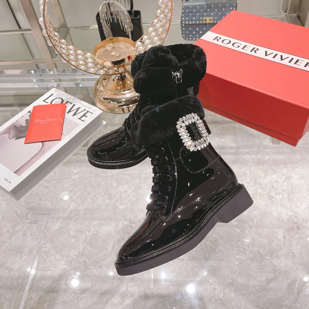 Новые шерстяные ботильоны RV осень/зима 2021 с пряжкой и стразами.