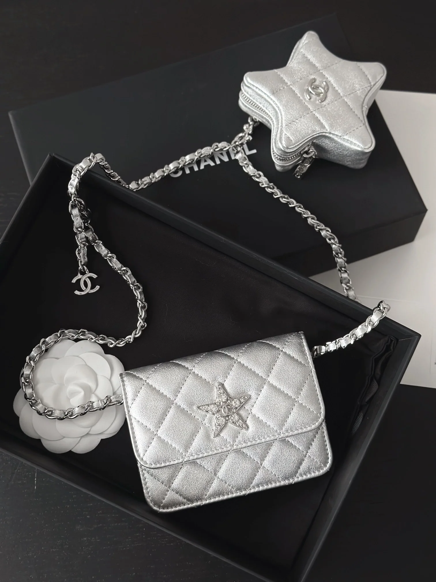 Новинка весны/лета от Chanel - Мини-сумка через плечо Chanel 24c - Серебристая