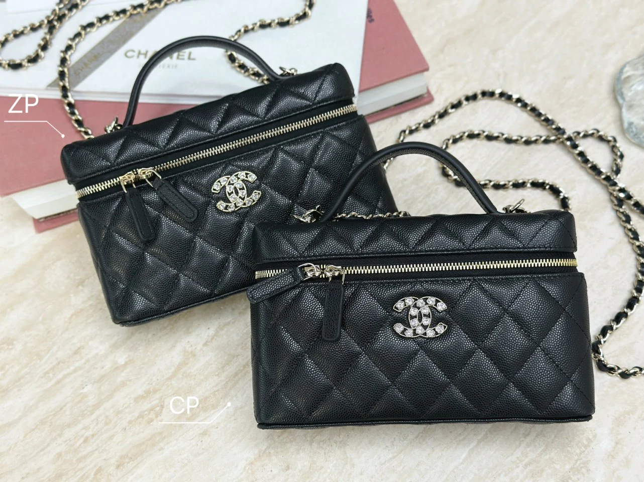 Сумочка Chanel 25p Heart Diamond LP с цепочкой - черная