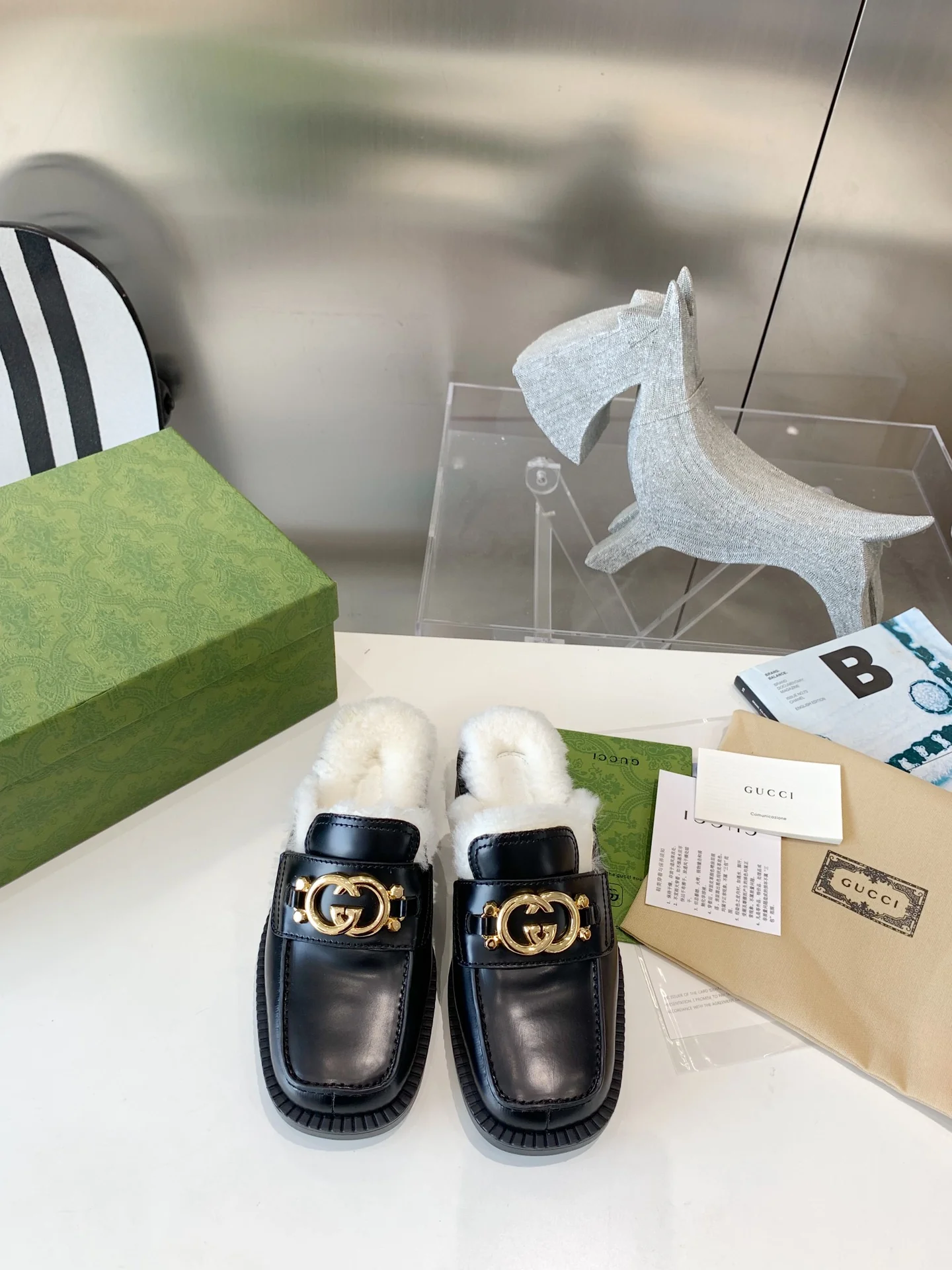 Gucci - Меховые тапочки