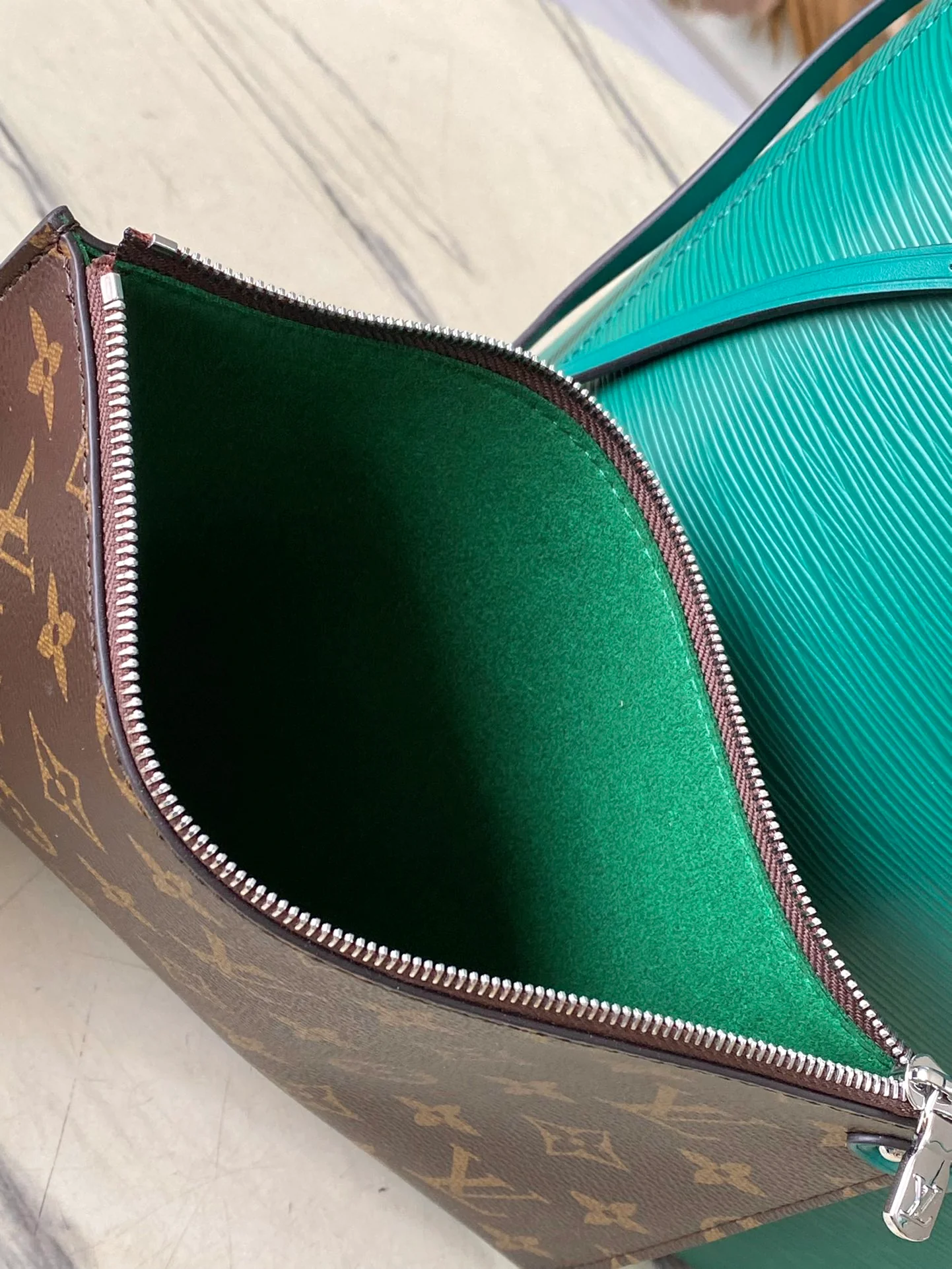 Сумка LV-m12195-neverfull-mm, зеленая