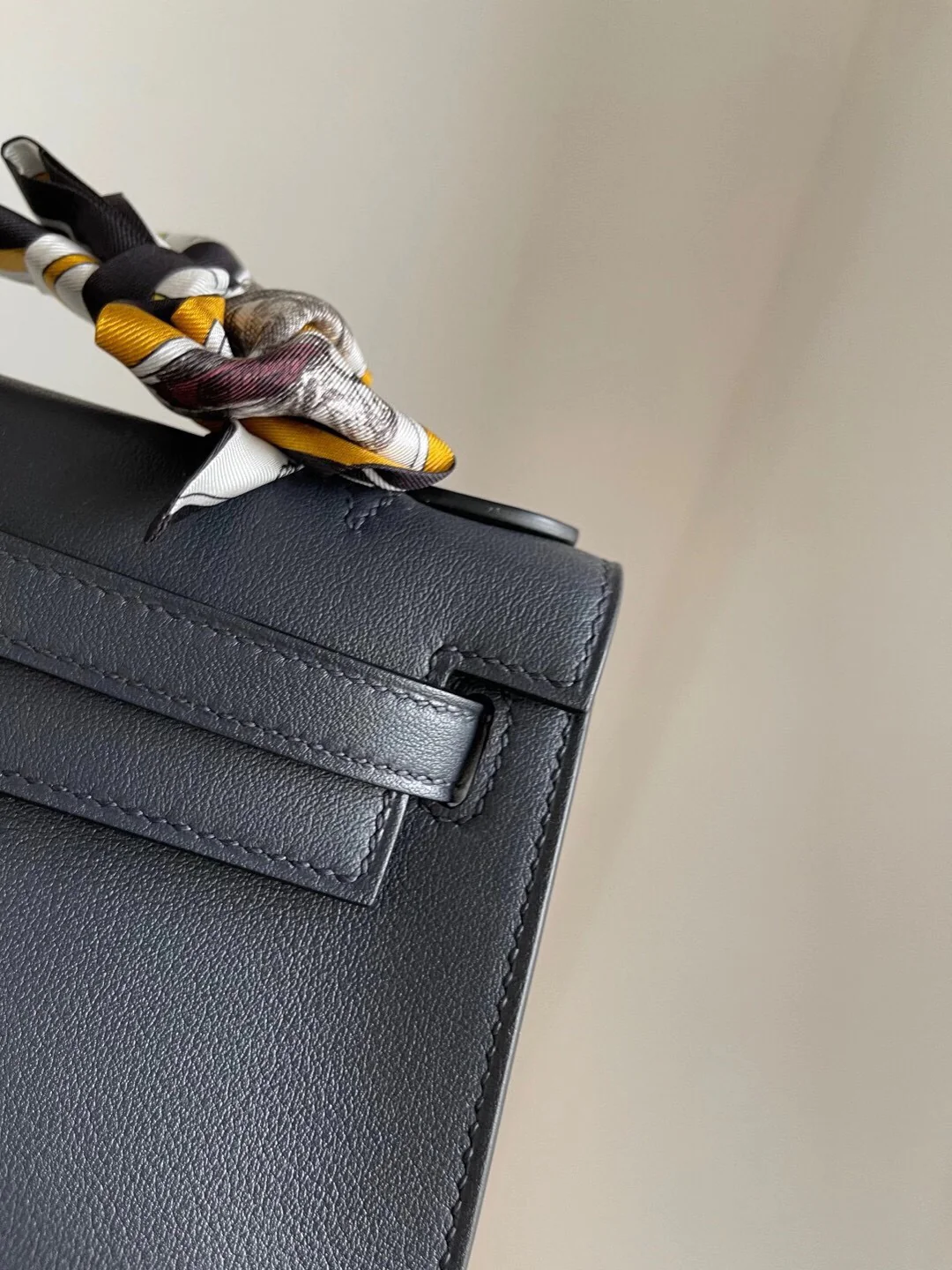 Hermes Mini Kelly 1st Generation Swift Midnight Blue with Gold Buckle