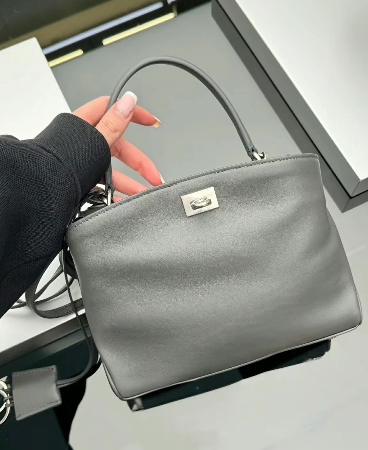 Сумка Balenciaga Rodeo - S28 - 9 см - Серая