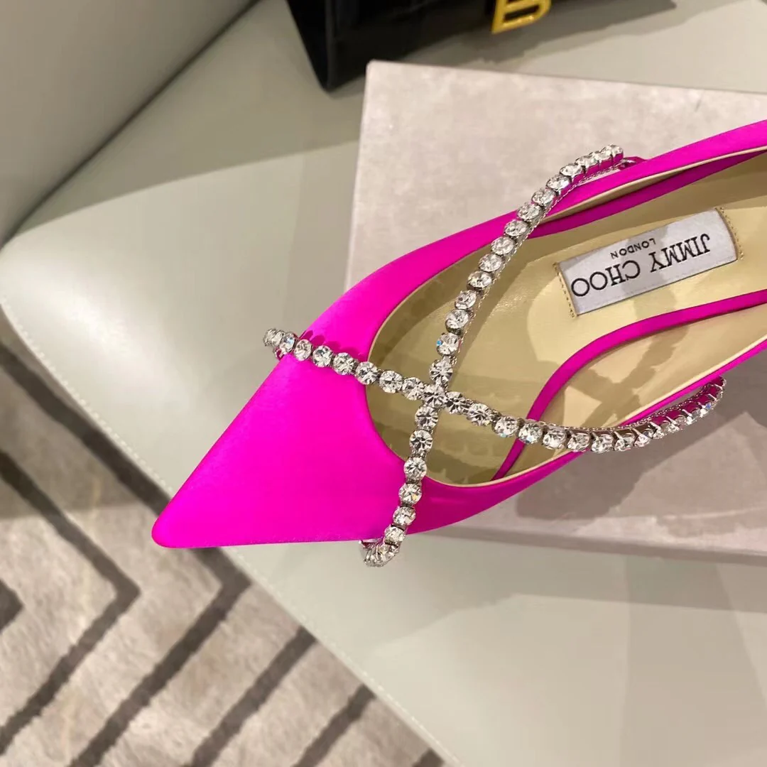 Jimmy - Цепочка с крестом и стразами - Туфли на плоской подошве - Персиково-розовый