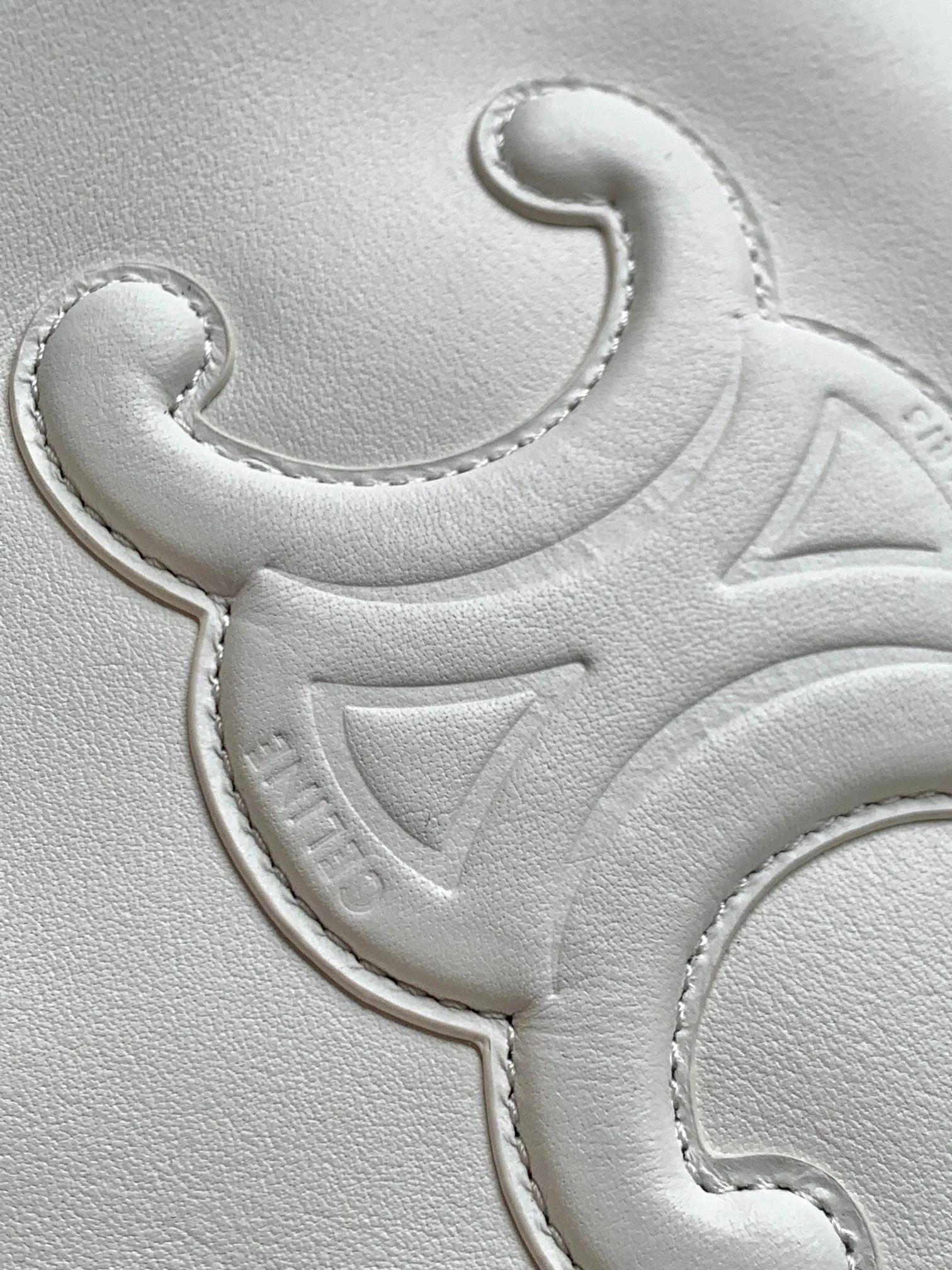 Сумка на завязках Celine Cuir Cabas - Маленькая - Белая