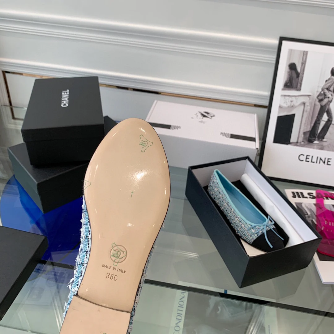 Классические балетки Chanel - Синие - 1