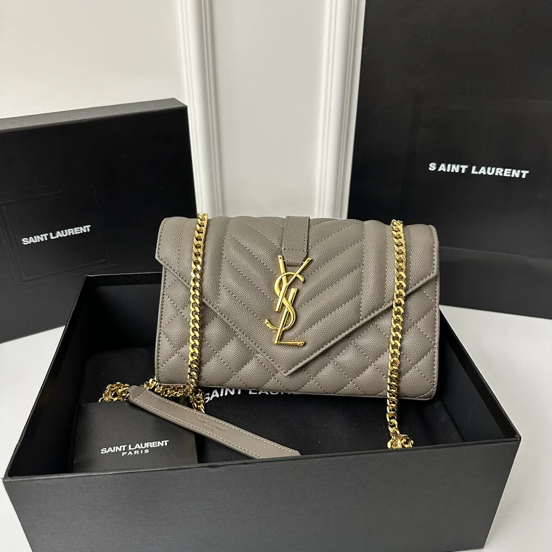 Конверт YSL, маленький, серый