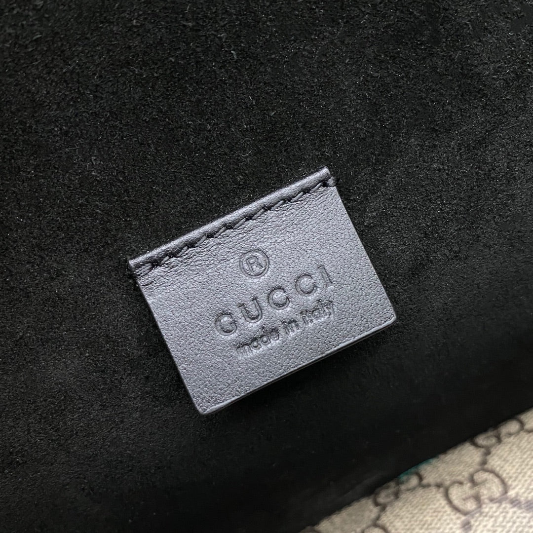 Сумка Gucci Dionysus - Монограммная канва, черная - 25 см x 7 см x 14 см