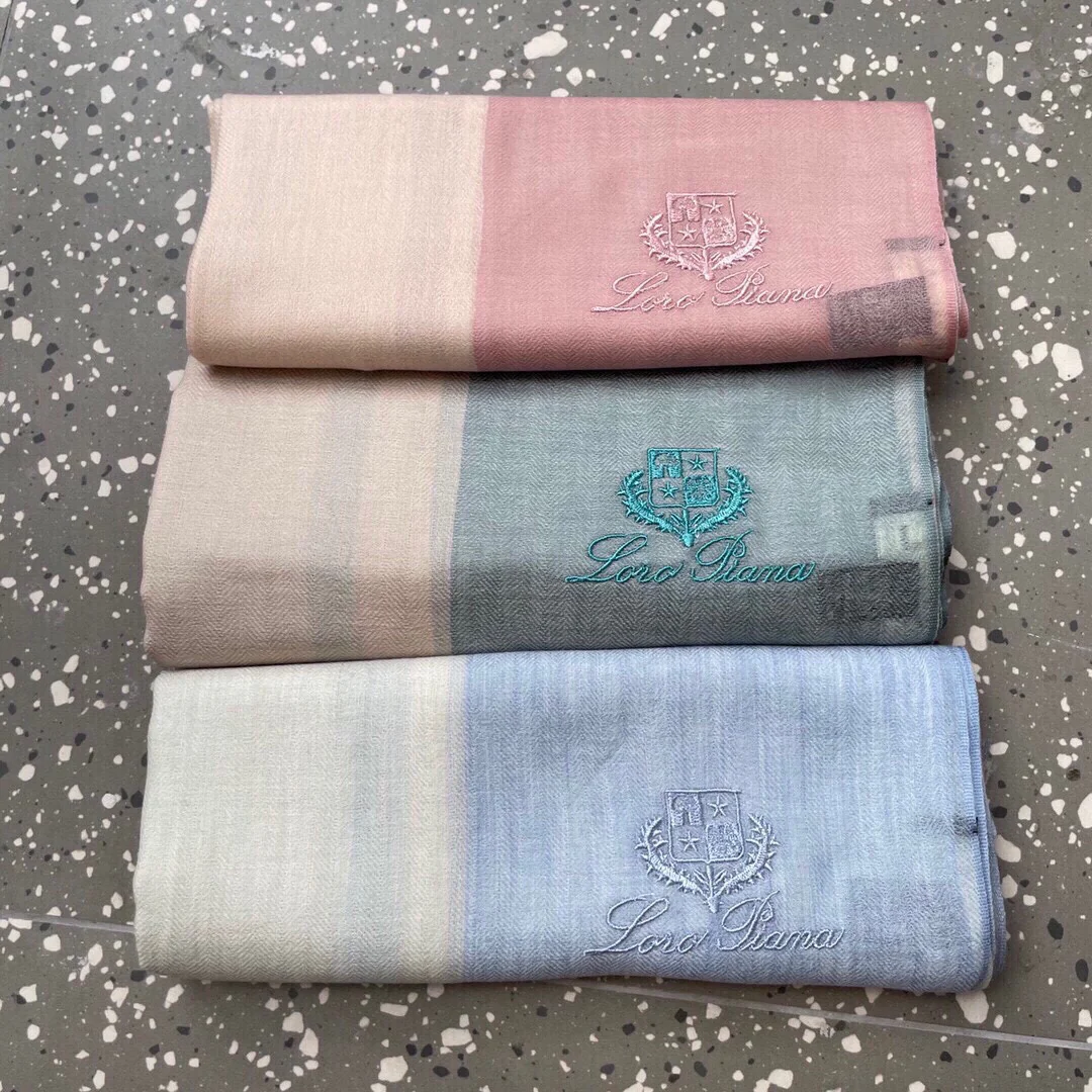 Кашемировый шарф Loro Piana с цветовыми блоками - розовый