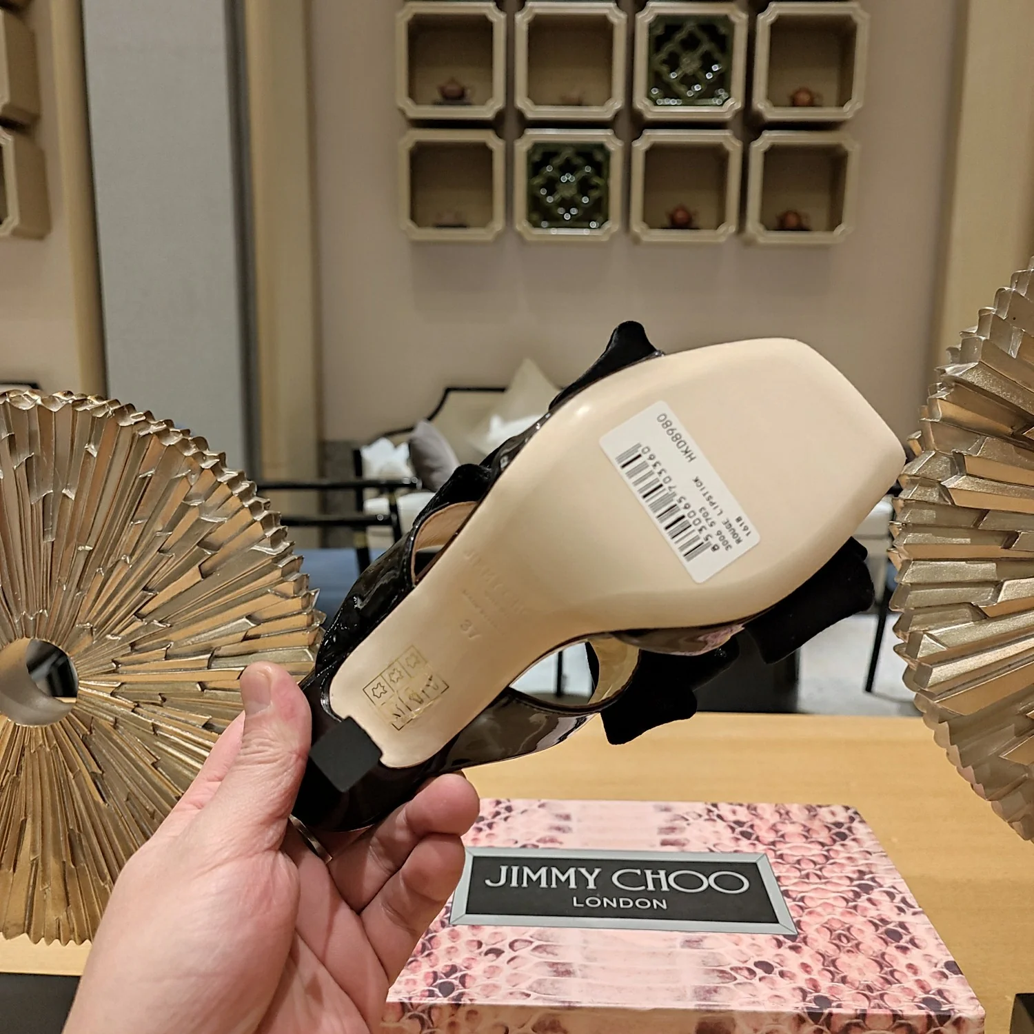 Босоножки на шпильке Jimmy с двойным бантом и фактурной окантовкой - черные