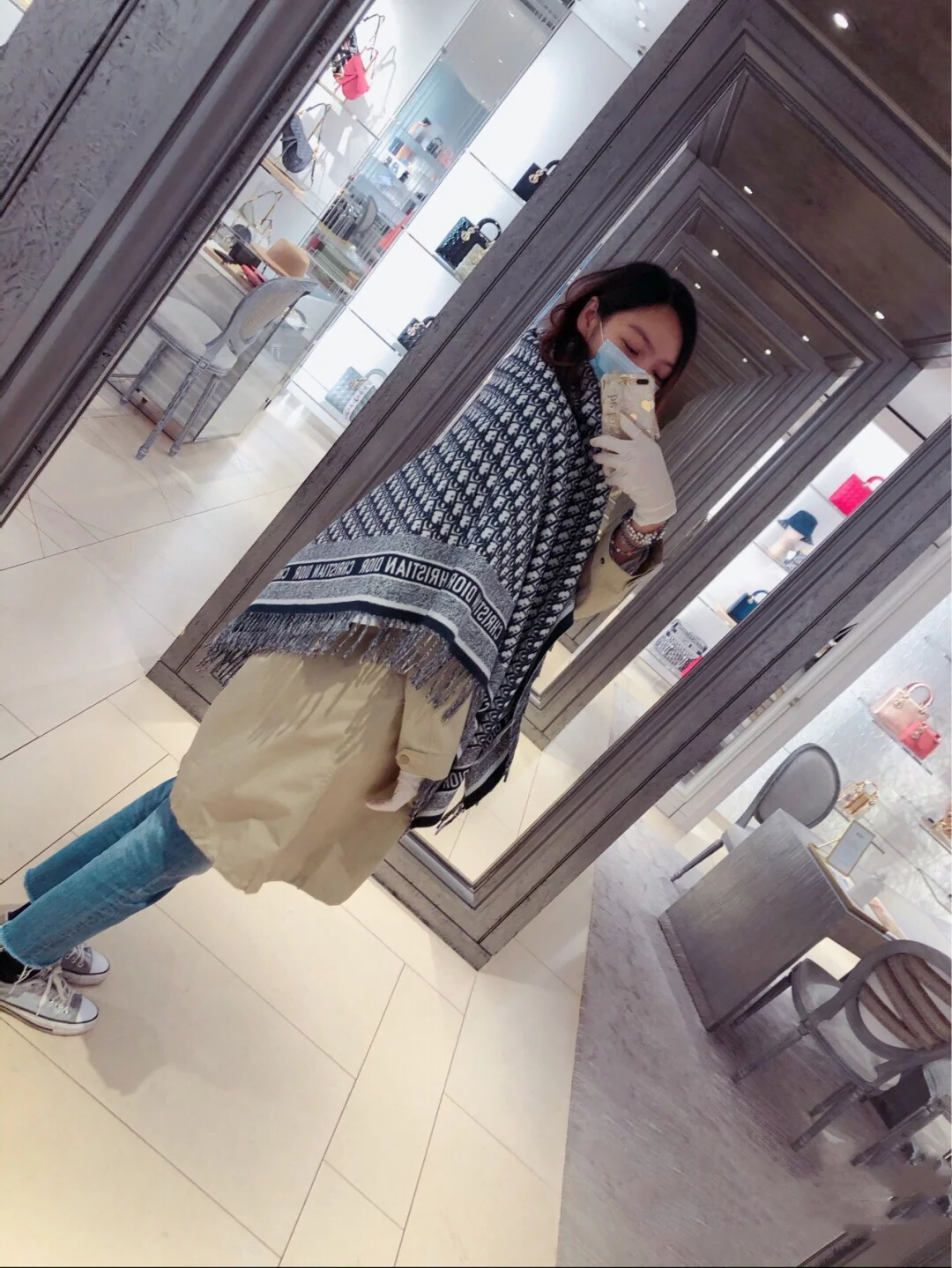 Dior - Премиум материалы - Квадратный шарф/шаль с монограммой 140 см - 57 - Кашемир - 53 - Шерсть