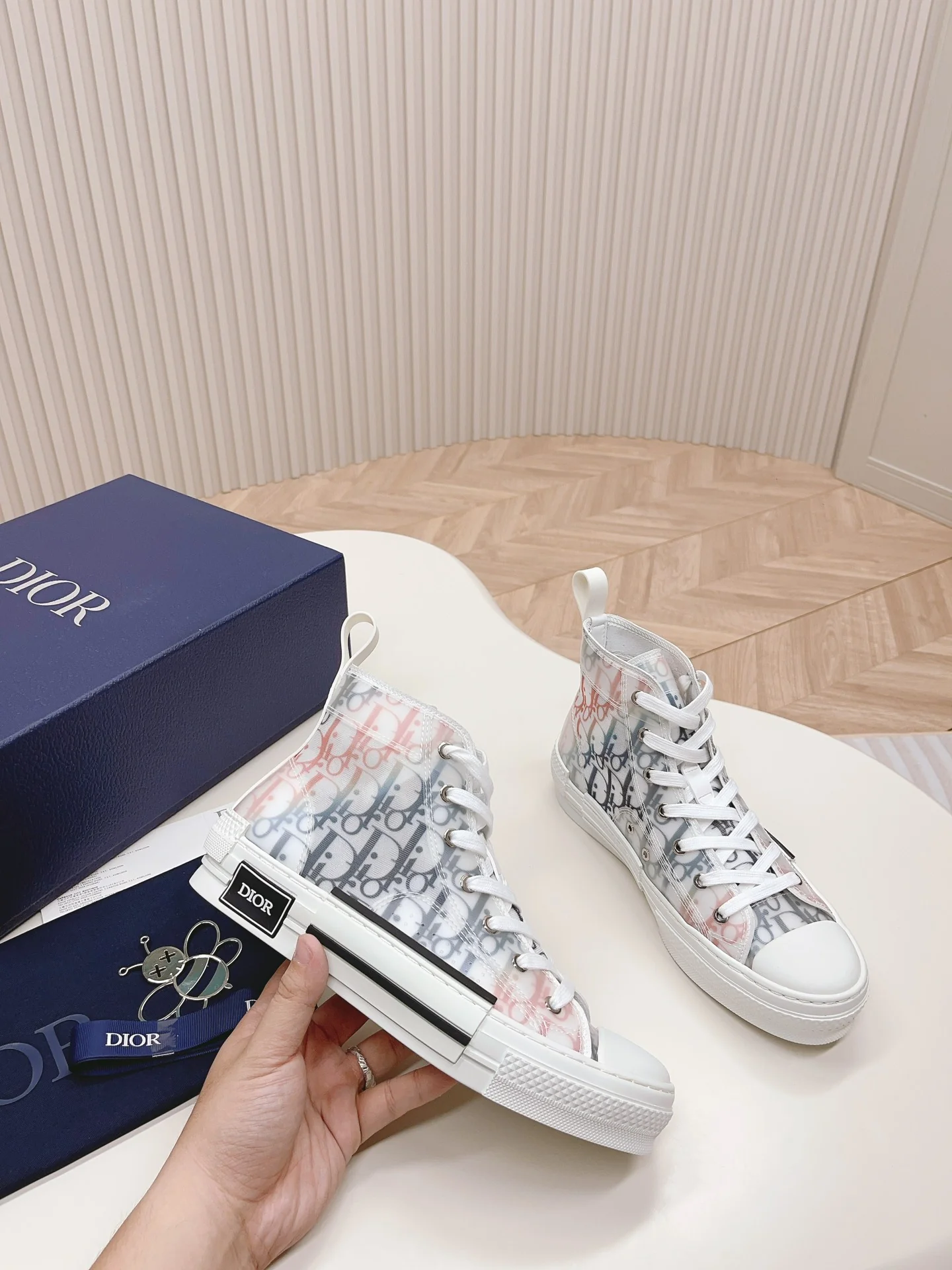 Высокие повседневные кроссовки Dior B23 Series, унисекс, серые/черные