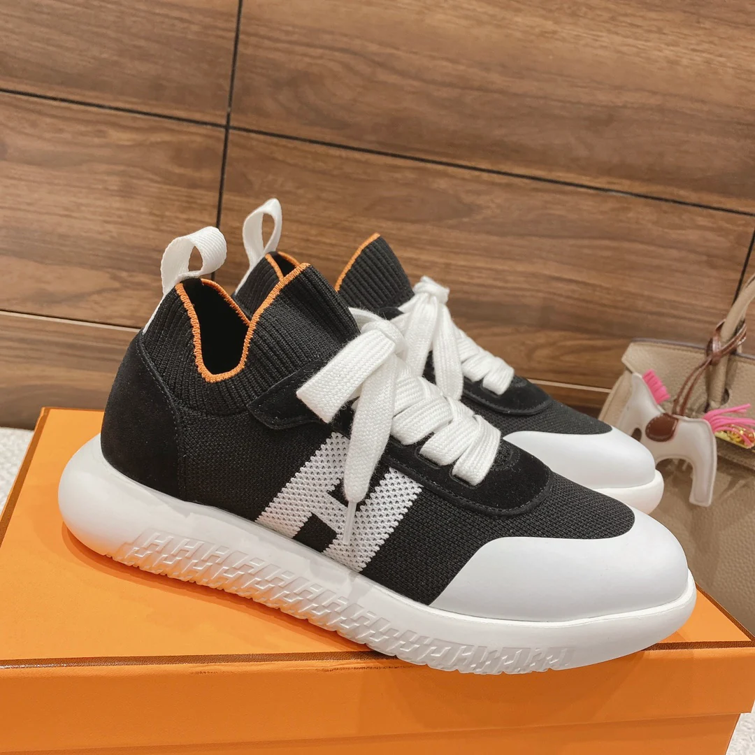 Новинка весны 2022 года от Hermes - Повседневные кроссовки - Унисекс - Черные