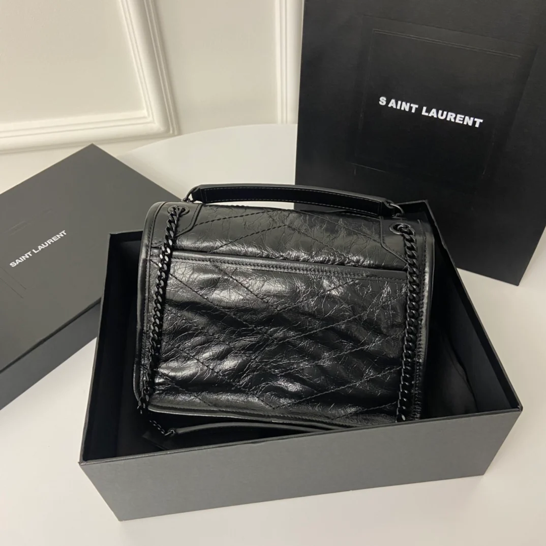 YSL-niki-baby-22cm-leather-black-chain