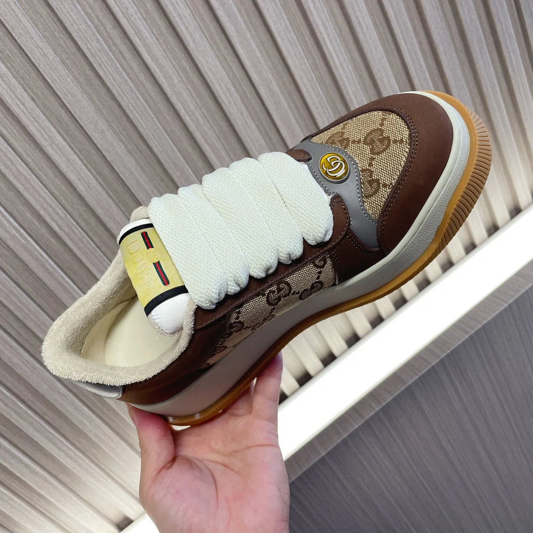 Новинка Gucci 2023 года - Туфли на платформе Dirty Shoes - Модель Monogram