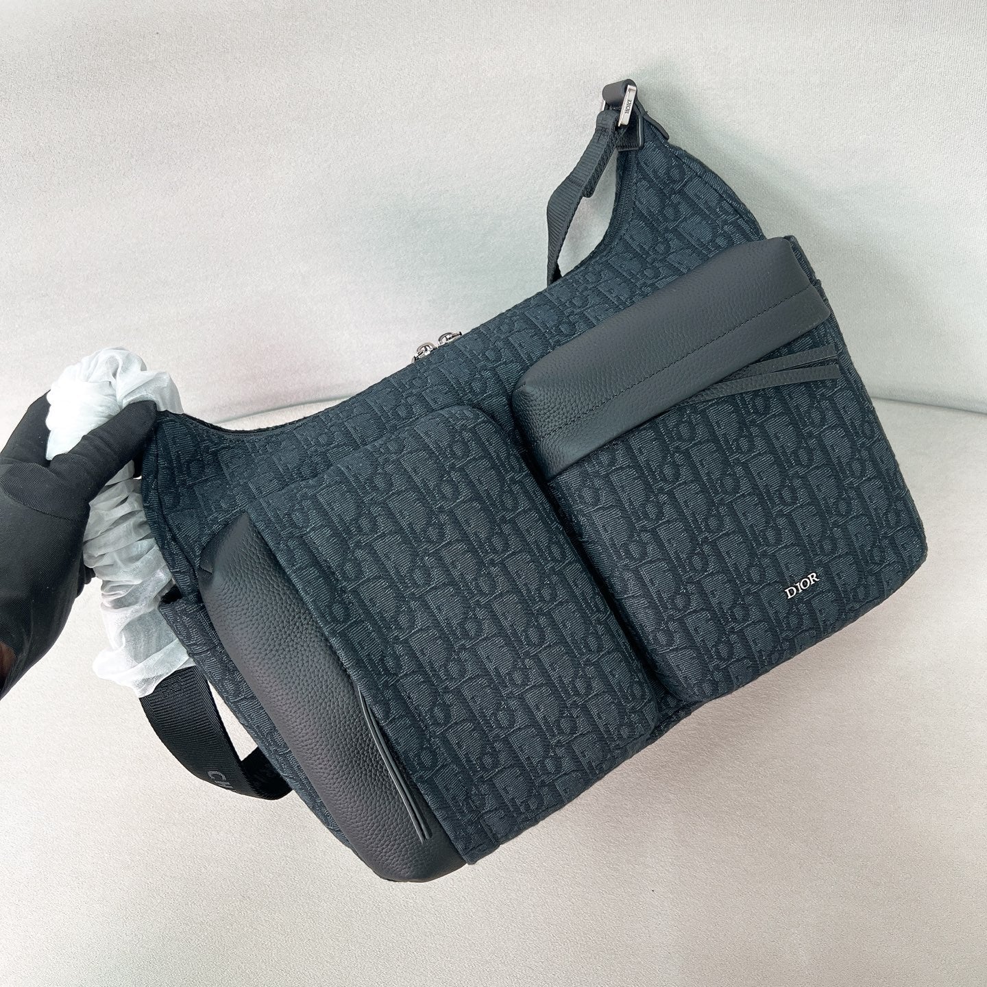 Мягкая сумка-мессенджер Dior Rider - Большая - Черная