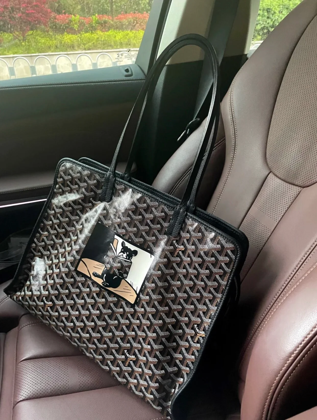 Маленькая складная сумка из парусины Goyard - черная - 1 шт.