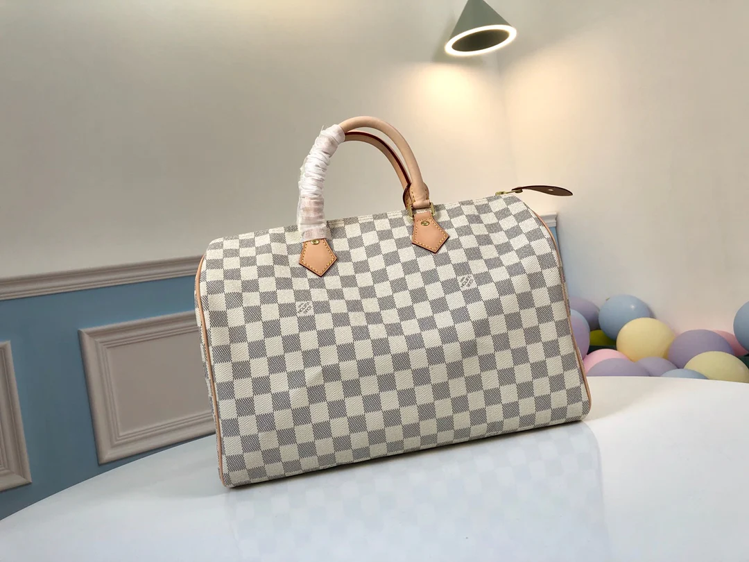 n41369-LV-Speedy-35 Сумка-мешок Boston Bag, серия White Check