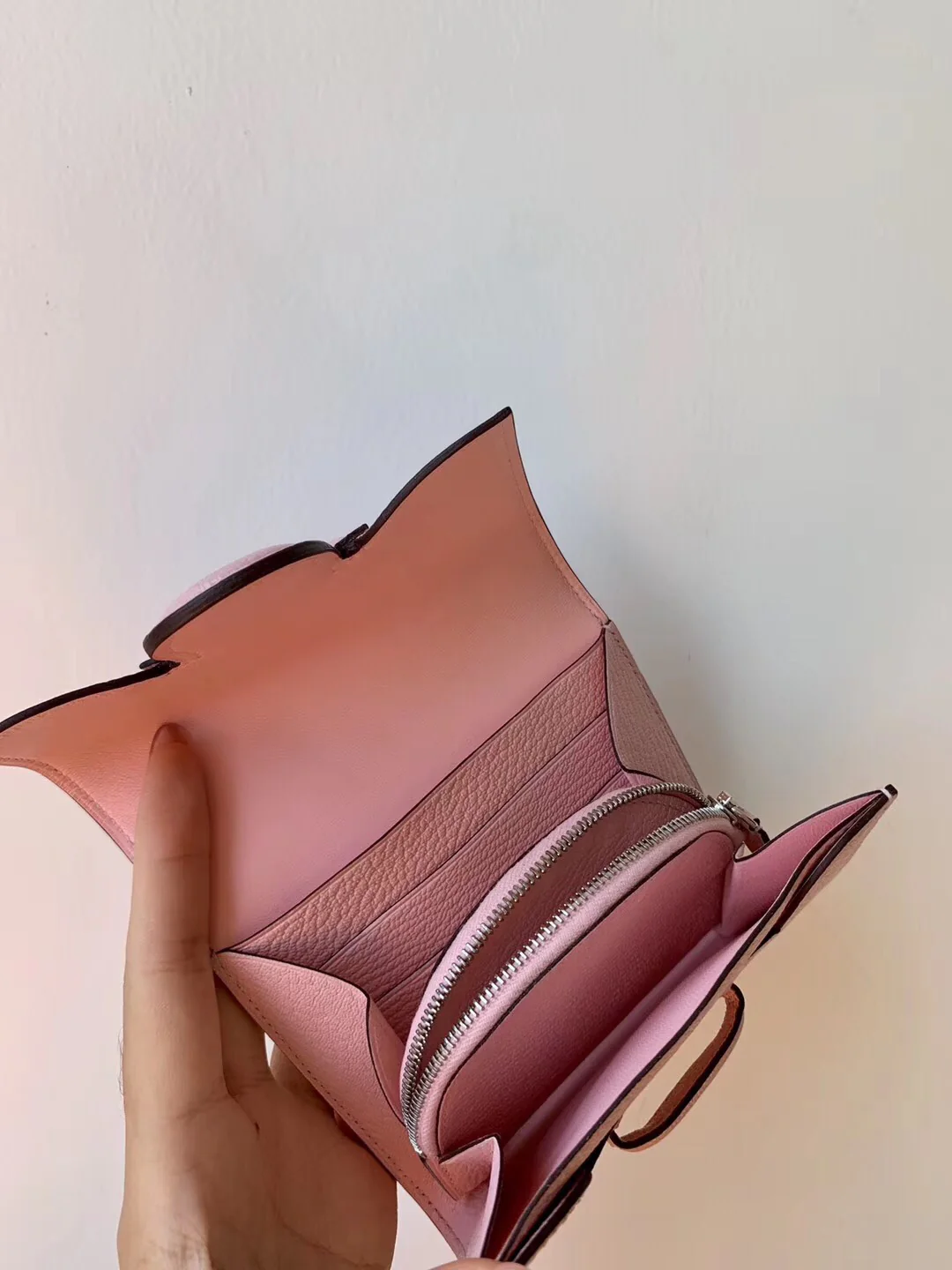 Кошелек Hermes Mysore из козьей кожи - розовый