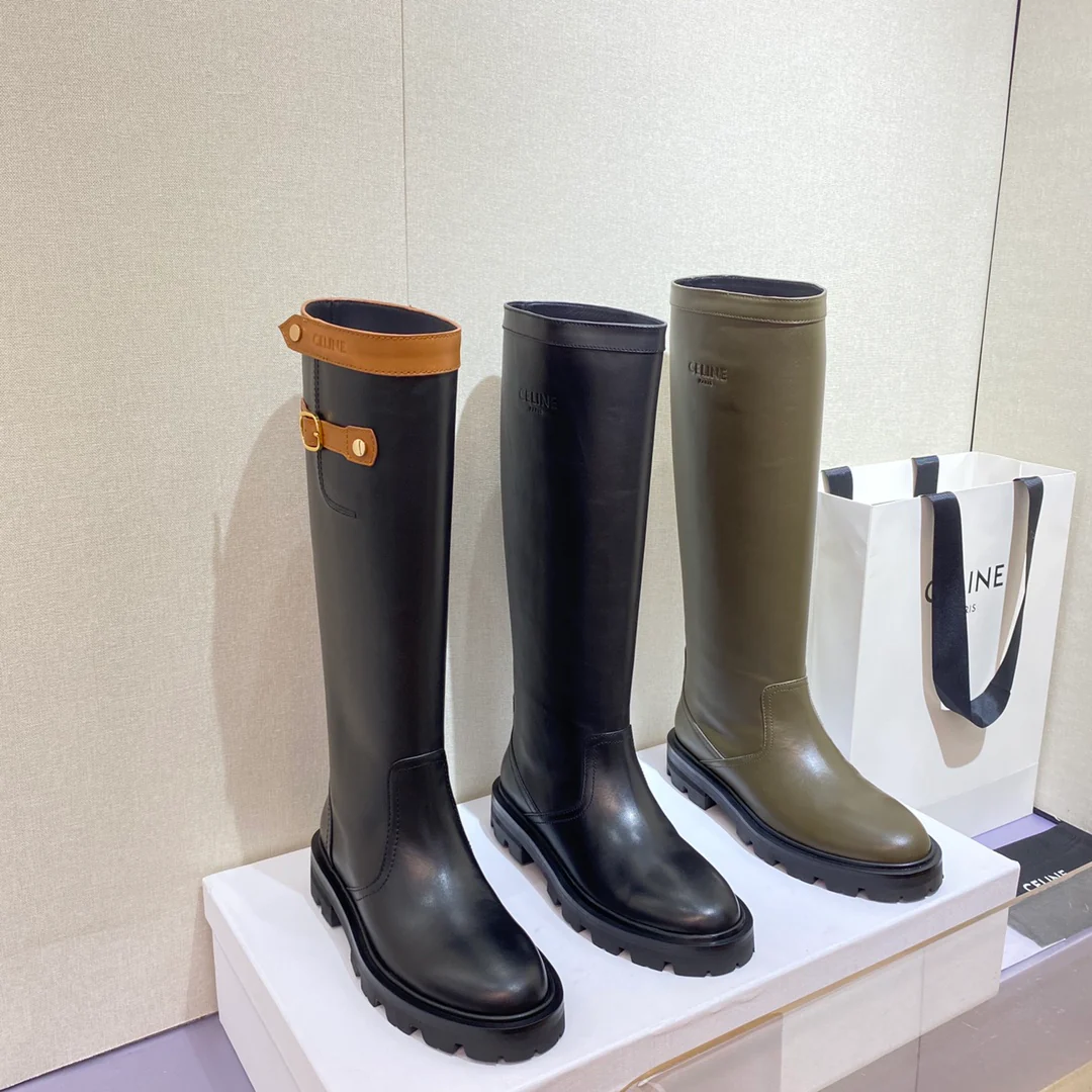 Сапоги для верховой езды Celine Arc de Triomphe в стиле подиума - черные