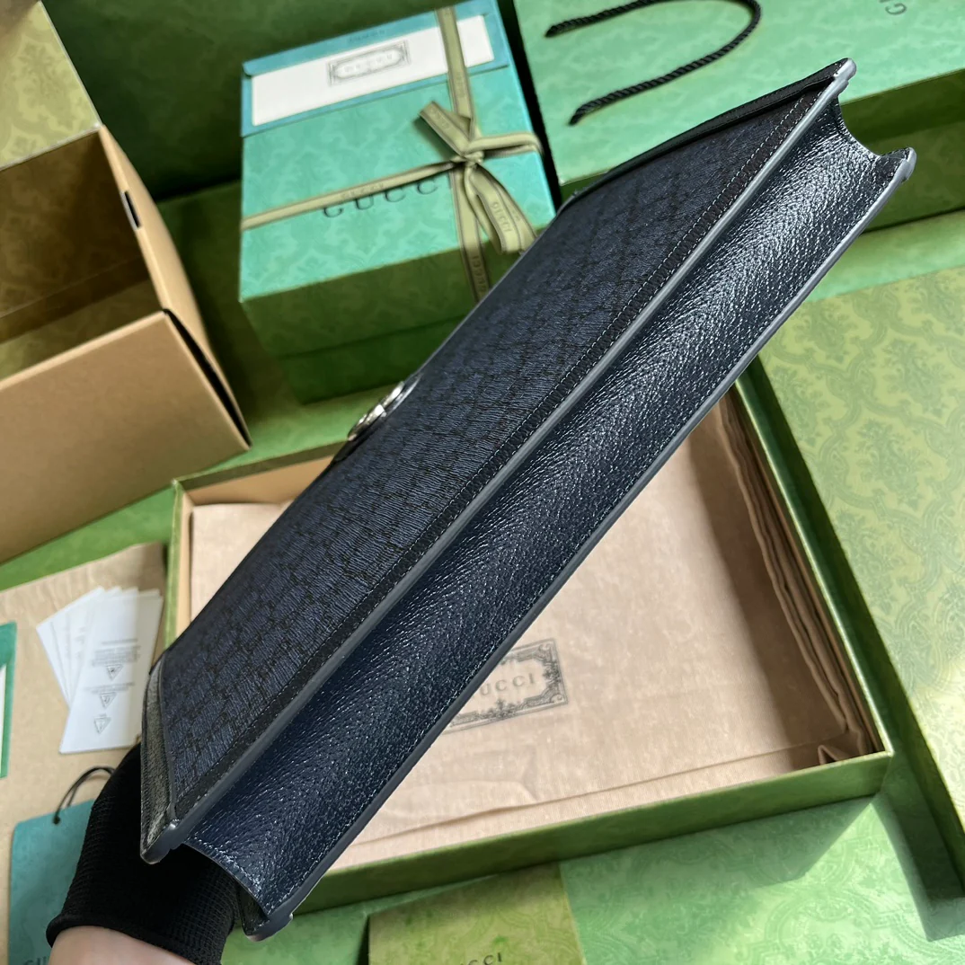 Клатч Gucci Ophidia из серии с двойной пряжкой — черный