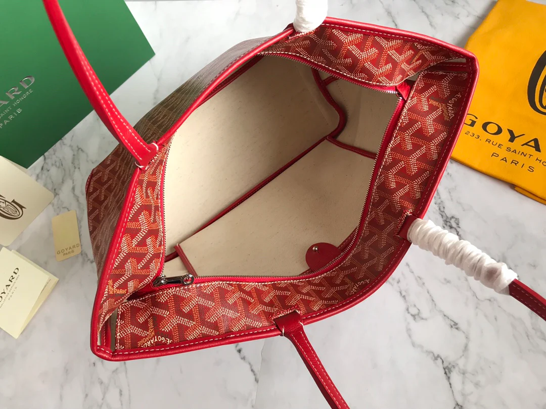 Маленькая сумка-тоут Goyard на молнии - красная