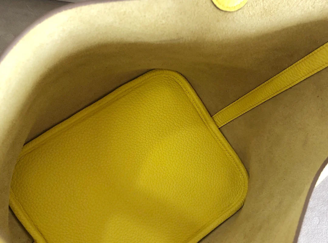 Hermes Picotin 18tc Лимонно-желтая серебряная пряжка