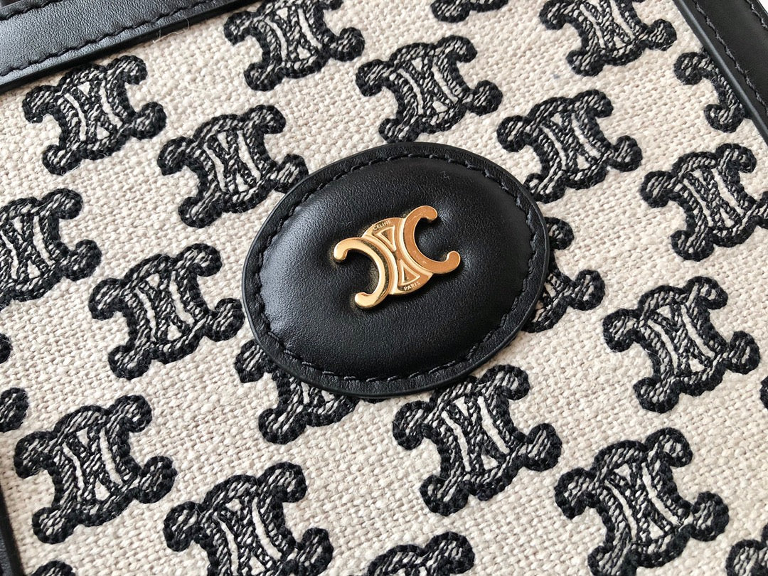 cabas - Миниатюрная вертикальная сумка Triomphe с вышивкой