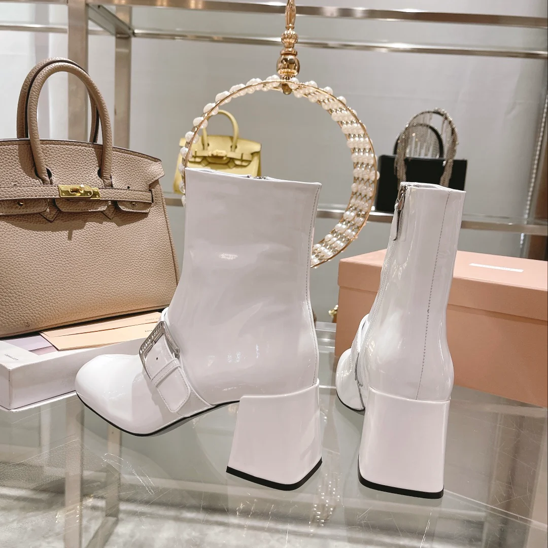 Ботильоны Miu Miu 22 на молнии с металлической пряжкой