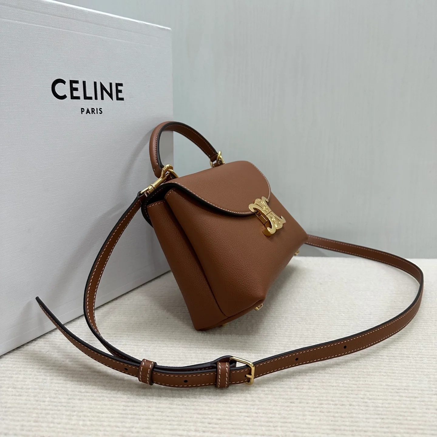 Celine - Триумфальная арка - Сумка Kelly - Коричневая