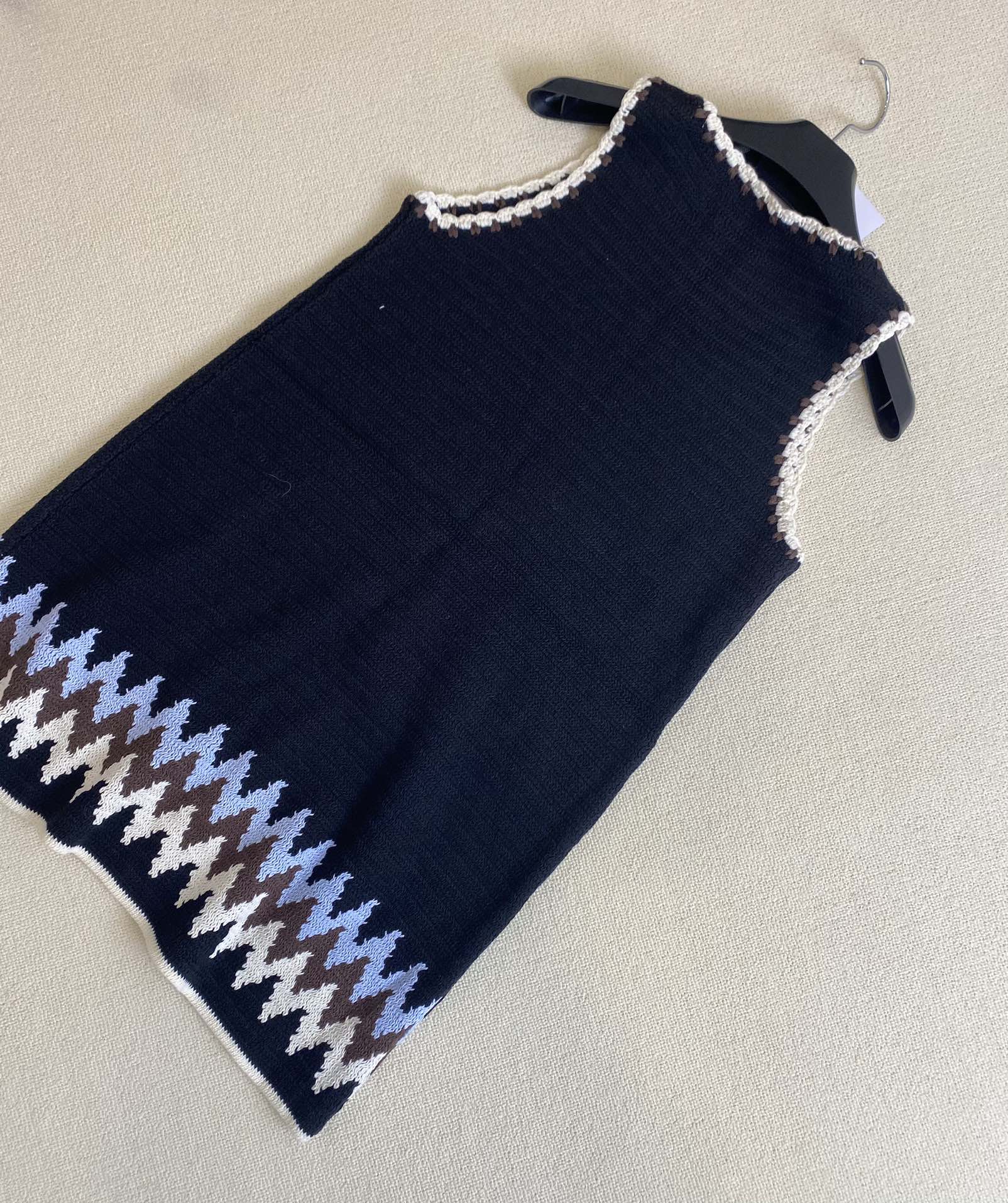 Celine - 2403 - Новое вязаное макси-платье без рукавов для ранней весны - Синее