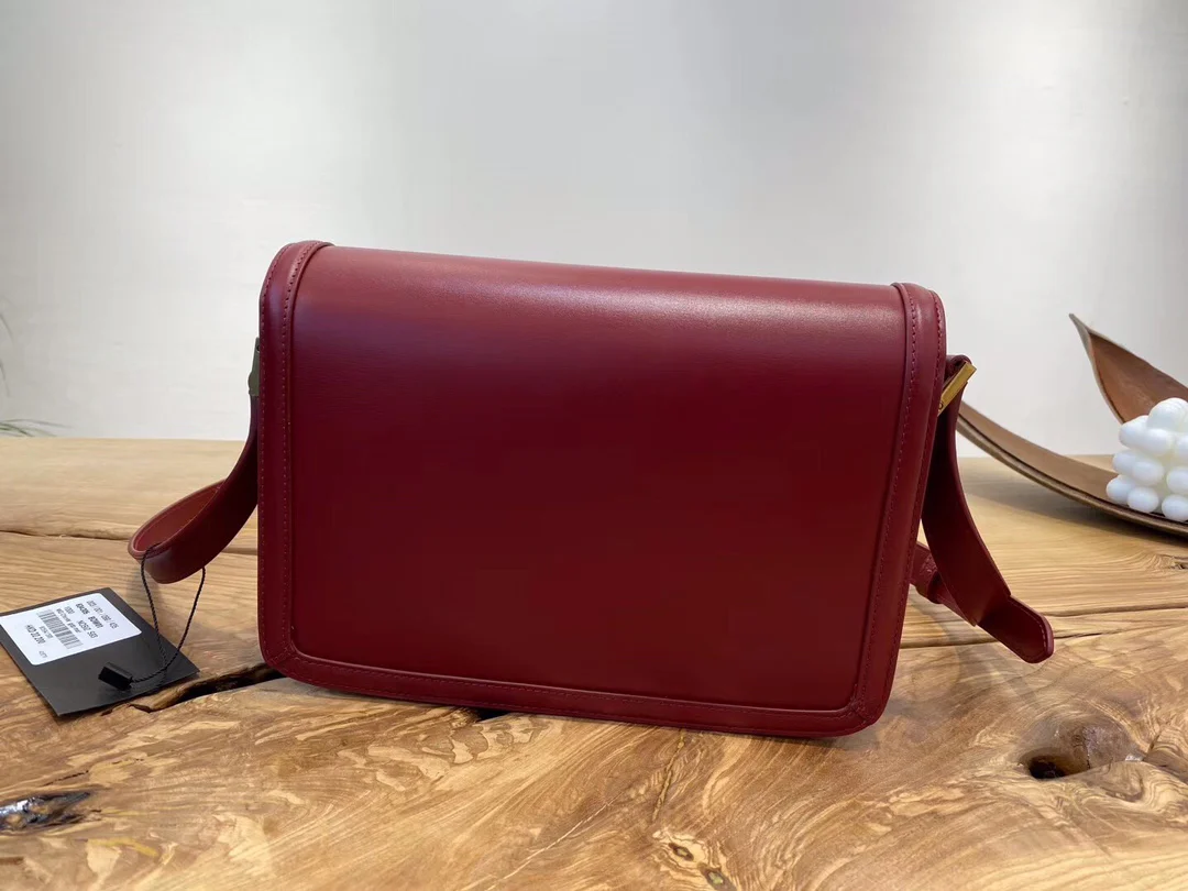 Сумка YSL Solferino Tofu - бордовый - 23см