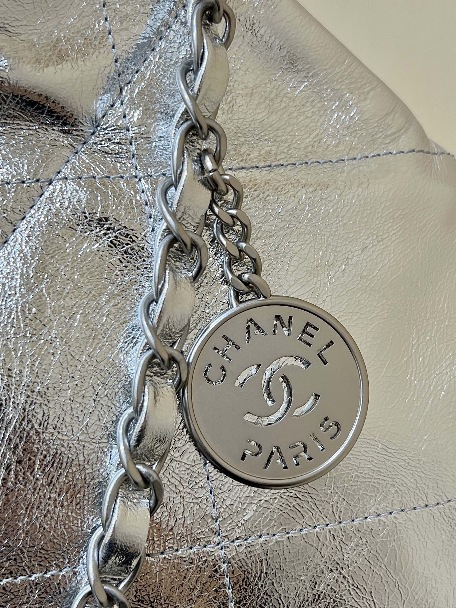 Сумка Chanel 25c 22 - Металлическая кожа - Серебристый