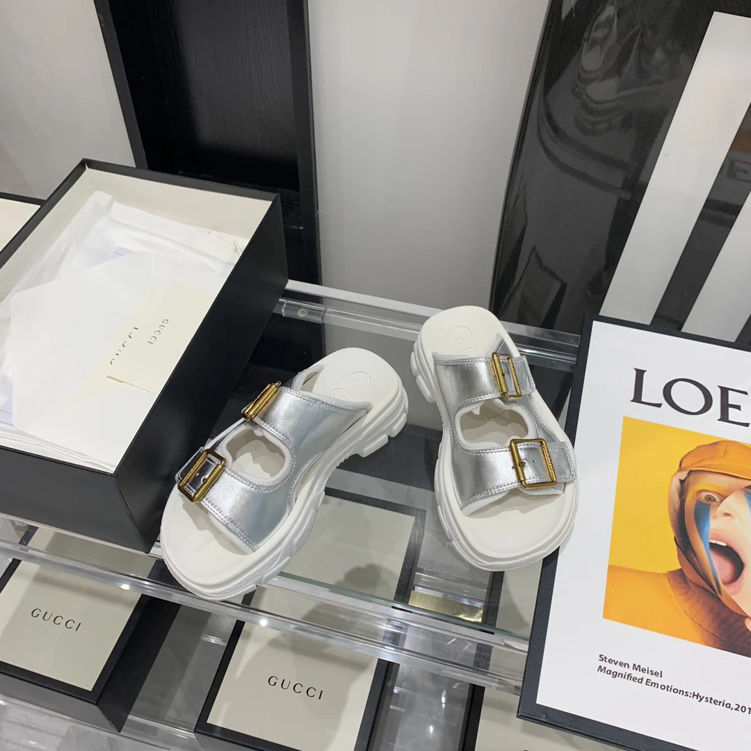 Тапочки на платформе Gucci - 1