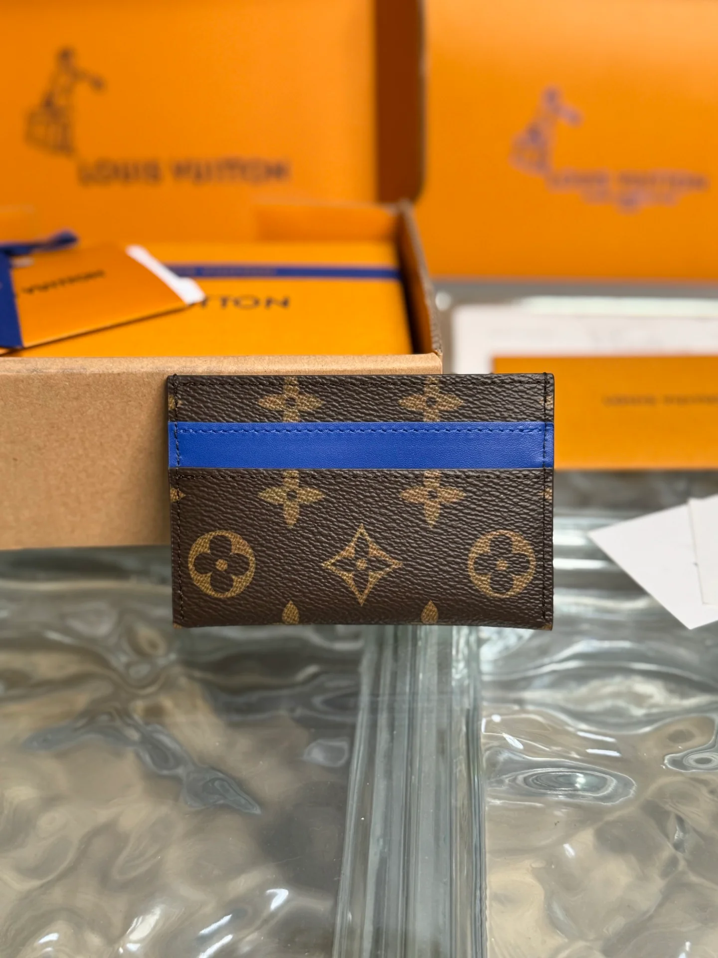 LV-m12843-monogram-macassar card holder-blue