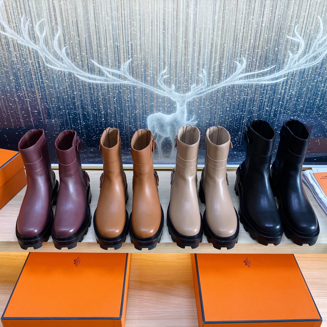 Классические ботильоны Hermes 2023 года - черные